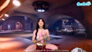 Princess Leia cosplayban csipázza a nagyméretű cicis csoki szépség játékát