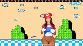 Sisi Rose óriási valagú cosplayje super mario makerben pina squirt órással