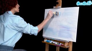 Ryan Keely bob ross cosplayban festés óráján megvadul a bazinagy cickós milf