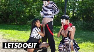 Sexy Street Mimes bemutatja: Bombázó édeshármas termetes mellekkel és bazinagy farkakkal a LetsDoeIt csatornán
